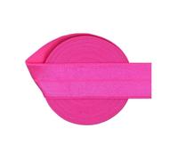 50 100 Yard by Roll 1" 25mm Solid Shiny FOE Fold Over Elastics Spandex Satin Bands Tape Underwear Dress Sewing Trim(Virtual Pink,50 Yards)