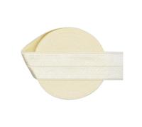 50 100 Yard by Roll 1" 25mm Solid Shiny FOE Fold Over Elastics Spandex Satin Bands Tape Underwear Dress Sewing Trim(Antique White,50 Yards)
