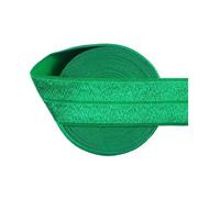 50 100 Yard by Roll 1" 25mm Solid Shiny FOE Fold Over Elastics Spandex Satin Bands Tape Underwear Dress Sewing Trim(Emerald,50 Yards)