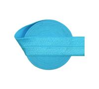 50 100 Yard by Roll 1" 25mm Solid Shiny FOE Fold Over Elastics Spandex Satin Bands Tape Underwear Dress Sewing Trim(Turquoise,50 Yards)