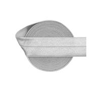 50 100 Yard by Roll 1" 25mm Solid Shiny FOE Fold Over Elastics Spandex Satin Bands Tape Underwear Dress Sewing Trim(Light Silver,50 Yards)