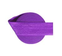 50 100 Yard by Roll 1" 25mm Solid Shiny FOE Fold Over Elastics Spandex Satin Bands Tape Underwear Dress Sewing Trim(Purple,50 Yards)