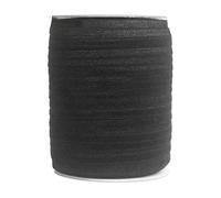 50 100 Yard by Roll 5/8" 15mm Solid Shiny Foldover Elastic Band Webbing Hair Tie Headband Dress DIY Sewing Trim-Black-50 Yards