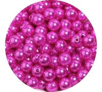50-1000pcs/Lot Round ABS Imitation Pearl Beads Loose Beads Acrylic Spacer Bead for Jewelry Making DIY Bracelet Necklace-Hot pink-10mm x 100PCS