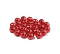 50-1000Pcs with Hole ABS Imitation Pearl Bead 3/4/6/8/10/12MM Round Acrylic Spacer Bead for DIY Bracelet Necklace-Red-8mm 100Pcs