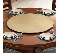 50-100cm Round Wooden Serving Tray - 360° Silent Rotating Non-Slip Turntable for Dining Table, Large Wooden Rotating Tray with Bearing