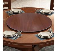 50-100cm Round Wooden Serving Tray, 360° Silent Rotation, Non-Slip Turntable for Dining Table, Large Rotating Tray with Bearing, Perfect for Entertaining