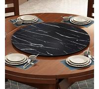 50-100cm Round Wooden Tray for Dining Table - 360° Silent Rotating Non-Slip Serving Turntable, Large Serving Tray with Bearing