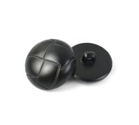 50/100Pcs 15/18/23/25mm Imitation Leather Plastic Buttons Round Sewing Buttons for Jacket Coat Bag,Black,15mm-50Pcs