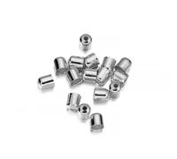 50-100pcs Beads Caps Leather Cords Buckle Finding End Tip Tassel Caps ForFashion Jewelry Making DIY Handmade Jewelry Finding-Rhodium-6 x7mm-100pcs
