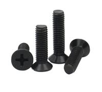 50-100pcs Black Carbon Steel M1 M1.2 M1.4 M1.6 M1.7 M2 M2.5 Small Cross Flat Head Countersunk Screw(22mm,M2 (50pcs))