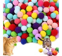 50/100PCS Cat Puff Balls, Interactive Chase Sparkle Pom Pom Ball Toys for Cats, Extra Large and Fuzzy for Exercise and Entertainment, Multicolor(B#,1.8in 100pcs)