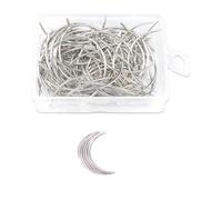 50/100PCS Curved Needle Set C Sewing Wigs Making Pin for Wigs Making Hand Leather Repair for Hair Small Upholstery for Leather Large Eye Upholstery for Crochet