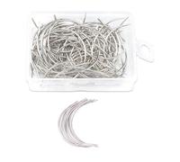50/100PCS Curved Needle Set C Sewing Wigs Making Pin for Wigs Making Hand Leather Repair for Hair Small Upholstery for Leather Large Eye Upholstery for Crochet