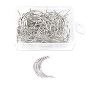 50/100PCS Curved Needle Set C Sewing Wigs Making Pin for Wigs Making Hand Leather Repair for Hair Small Upholstery for Leather Large Eye Upholstery for Crochet