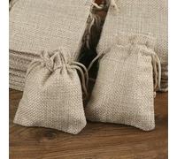 50/100PCS Drawstring Burlap Bag Jute Gift DIY Wedding Favor Gift Bag For Packaging Candy Chocolate Jewery