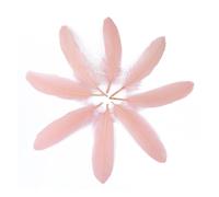 50/100pcs Goose Feathers Dyed Various Natural Swan Feather for Crafts Wedding Party Accessories 15-20CM/6-8 Inch(Leather Pink 25,100pcs)
