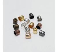 50-100pcs Leather Cords Bracelets Buckle Finding End Tip Tassel Caps 3 4 5 7 8 10 mm Crimp End Beads Caps for DIY Jewelry Making-Multicolor-8 x 9mm-50pcs