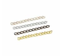 50-100pcs/lot 50mm 70mm Necklace Extension Chain Bulk Bracelet Extended Chains Tail Extender for DIY Jewelry Making Findings-Mix Color-7 cm x 50pcs