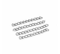 50-100pcs/lot 50mm 70mm Necklace Extension Chain Bulk Bracelet Extended Chains Tail Extender for DIY Jewelry Making Findings-Rhodium-7 cm x 50pcs