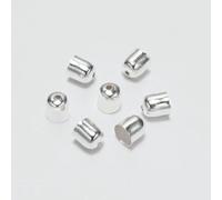 50-100pcs/lot End Tip Cord End Caps Tassel Caps Beads Necklace Round Leather for DIY Jewelry Making Finding Supplies-Silver-7 x 8mm-100pcs