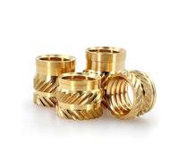 50/100pcs M1.6 M2 M2.5 M3 M4 M5 M6 M8 M10 Brass Heat Insert Nut Double Knurled Twilled Hot Melt Injection Copper Threaded Inserts Nuts(M2.5(OD3.5) 50Pcs,Length 4mm)