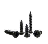 50/100pcs M1 M1.2 M1.4 M1.7 M2 M2.3 M2.6 M3 M3.5 M4 Black Steel Mini Micro Cross Round Pan Head Self Tapping Wood Screw(5mm,100pcs M2.3)