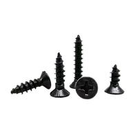 50/100pcs M1 M1.2 M1.4 M1.7 M2 M2.6 M3 M4 Black Steel Mini Micro Cross Phillips Flat Countersunk Head Self Tapping Wood Screw(25mm,100pcs M3.5)