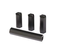 50/100pcs M2.5 Length 5-25mm Black White Nylon Hex Female Standoff Plastic Mount Hexagon Thread PCB Motherboard Spacer Pillar Board Nut(Black M2.5,6mm (100pcs))