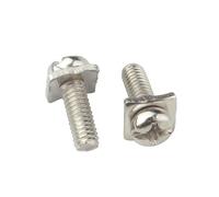 50/100pcs M3 M3.5 M4 Square Washer Two Combination Screw Cross Round Head Pan Head Pad Small Screws (Color : Silver, Size : M3X5X6(100))