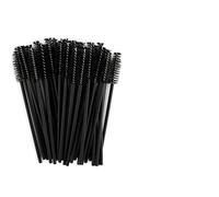 50/100Pcs Makeup Eyelash Brushes Crystal Eyebrow Brush Mascara Wand Applicator Lashes Extension Tools for Eyelash Extensions(50PCS (1Bag),BK)