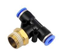 50/100PCS PB Push to Quick Connect Pneumatic Gas Pipe Fitting PB4-M5 T Tee Male Thread PB6-01/8-02/10-03/12-04 Complete(PB6-04,50 PCS)