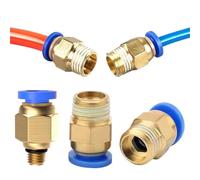 50/100PCS Pneumatic Air Connector Fitting PC 4/6/8/10/12mm Male Thread 1/8 1/4 3/8 1/2 Hose Fittings 4-m5 Pipe Quick Connectors(PC12mm-1I8,50 PCS)