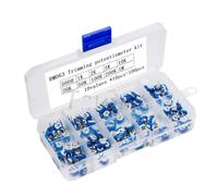 50/100Pcs RM063 10Values Kit Box 501 500R 1K 2K 5K 10K 20K 50K 100K 200K 1M Resistor(RM063-10valuesX10PCS)