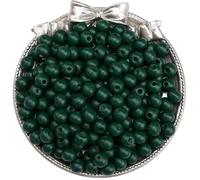 50-100Pcs Solid Color Wooden Beads Loose Spacer Round for Jewelry Making DIY Beaded Bracelets Necklace Accessories for Adult DIY Craft(Green 50pcs)