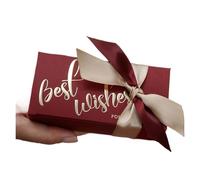 50/100pcs Wedding Favors Boxes Candy Boxes with Ribbon Rectangle Paper Sweets Box for Wedding Birthday Party Holiday(50pcs,Color 1)