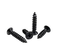 50/100X M1 M1.2 M1.4 M1.7 M2 M2.3 M2.6 M3 M3.5 M4 Black Steel Small Cross Slot Flat Countersunk Head Self-tapping Wood Screw(6mm,100pcs M2)