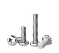 50/10pcs M1.2 M1.4 M1.6 M2 M2.5 M3 M4 M5 M6 Micro Small 304 Stainless Steel Cross Pan Head Screw Round Bolt(35mm,M3x 50pcs)