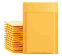 50/10PCS Yellow Kraft Bubble Mailers Self Seal Adhesive Shipping Bags Cushioning Padded Envelopes for Mailing Packaging(10PACK,11 * 13cm)