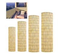 50-170 High Outdoor Privacy Fence with Ties Hand Woven Natural Bamboo Screen Roll Sun Protection Retro Bamboo Fence Rolls Occludes Objects Block the Line of Sight Easy to Install for Balcony Pool Yard
