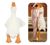 50-190cm Goose Cuddly Toy Large Small White Plush Pillow, Soft and Cuddly Goose Plush Toy Duck Doll Stuffed Toy Geese Plush Farm Goose Pillow Doll Fans Children (1.6m/63 inches)