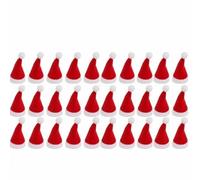 50/1Pcs Mini Santa Hat Non-Woven Fabric Lollipops Caps Christmas Wine Bottle Covers Xmas Bottles Holder Table Dinner Decorations-30PCS