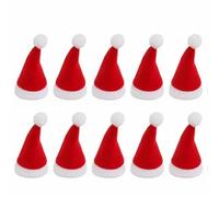 50/1Pcs Mini Santa Hat Non-Woven Fabric Lollipops Caps Christmas Wine Bottle Covers Xmas Bottles Holder Table Dinner Decorations-10PCS