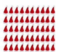 50/1Pcs Mini Santa Hat Non-Woven Fabric Lollipops Caps Christmas Wine Bottle Covers Xmas Bottles Holder Table Dinner Decorations-50PCS