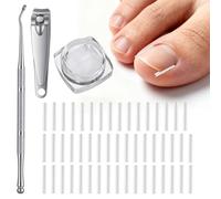 (50+2) Pcs Ingrown Toenail Treatment Corrector Set with Nail Clipper, Professional Pain-Free Ingrowns Toenails Removal Kit with Lifter, Toenail Strip for Men Women, Easy Fixed Ingrowns Toenails Tool