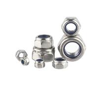 50/20/10pcs M2 M2.5 M3 M3.5 M4 M5 M6 M8 M10 M12 M14 M16 M20 304 Stainless Steel Hex Nylon Insert Lock Nut Self-Locking Locknut(M12 x 5Pieces)
