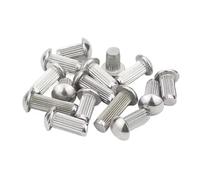50/200/500 M1.6 M2 M2.5 M3 M4 M5 M6 304 GB827 stainless steel round head knurled shank solid rivet screws(M4x6(200pcs))