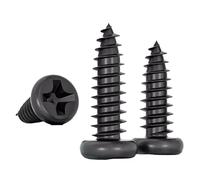 50/200/500pcs M2 M2.2 M2.3 M2.5 M2.6 M2.8 M3 M3.5 M4 M5 Iron Black Zinc Hair Black Cross Pan Head Self-tapping Screw Round Head Screw(8mm,M3.5 (100PCS))