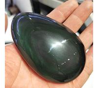 50-200g Natural Rainbow Eye Obsidian Palm Stone Crystal Quartz Gemstone Massage Stone Reiki Home Decor Crystal Reiki Crystals (Color : About 50g)