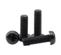 50-200pcs Black Nylon Round Head Bolt M2 M2.5 M3 M4 M5 M6 Plastic Insulation Cross Recessed Screw Length 4mm-50mm(M5x20mm-50pcs)